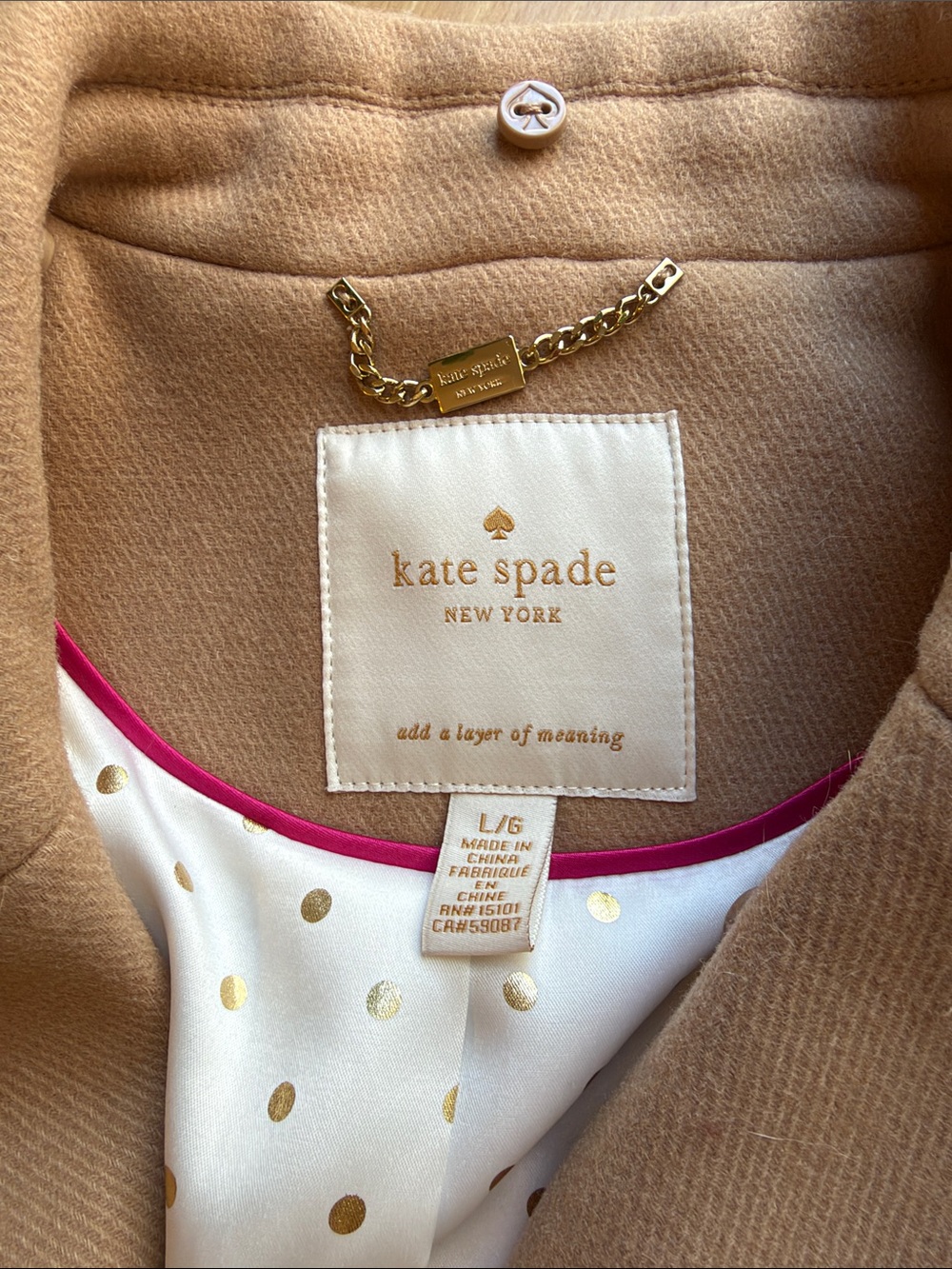kate spade Tan Wool-Blend Trench Coat - Picture 8 of 13
